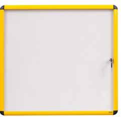 Bi-Office VT6201601511 bacheca per annunci Bacheca fissa Bianco, Giallo Acciaio (Bi-Office Ultrabite Magnetic Lockable Whiteboard Display Case Yellow Aluminium Frame 6 x A4 720x674mm - VT6201601511 DD)