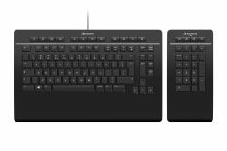 3Dconnexion Tastiera Pro with Numpad tastiera Ufficio USB + RF Wireless + Bluetooth QWERTY Nordic Nero  - versione straniera