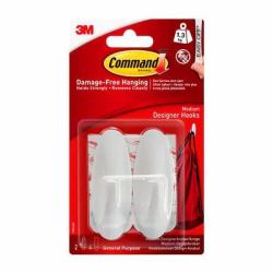 3M 7100117769 gancio di stoccaggio domestico Interno Gancio universale Bianco 6 pz 