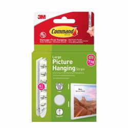 3M Command Picture Hanging Strips 17206WHI-4-UKN White Large 4 Pairs [8 Strips]