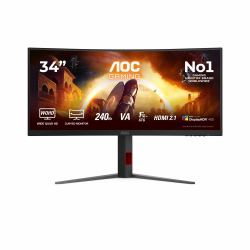 AOC G4 CU34G4Z Monitor PC 86,4 cm [34"] 3440 x 1440 Pixel Wide Quad HD LED Nero, Rosso 