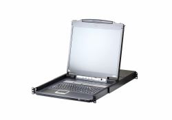 ATEN Switch KVM over IP LCD PS/2-USB VGA a binario singolo a 16 porte per 1 accesso condiviso locale/remoto 