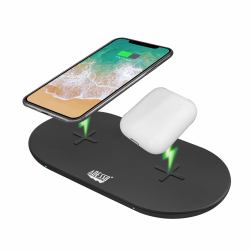 Adesso AUH-1040 Caricabatterie per dispositivi mobili Auricolare, Smartphone, Orologio intelligente Nero USB Carica wireless Ricarica rapida Interno 