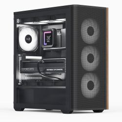 Aerocool D501A Midi Tower Nero, Legno 