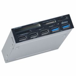 Akasa AK-ICR-17 lettore di schede USB 3.2 Gen 1 [3.1 Gen 1] Interno Grigio 
