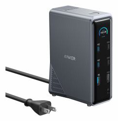 Anker Prime Docking Station 14 in 1 160W, Stazione di Ricarica 160W, Trasferimento Dati Rapido 10Gbps, Display Intelligente, Porte Audio Ethernet, Doppio Monitor 4K, per MacBook, Dell, e Altro 