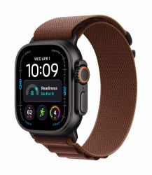 Apple Watch Ultra 4 GPS + Cellular, Cassa 49 mm in titanio nero con Alpine Loop borgogna - M 