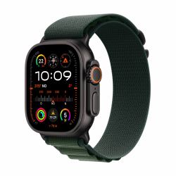 Apple Watch Ultra 2 GPS + Cellular 49mm Cassa Titanio Nero con Dark Green Alpine Loop - Small 