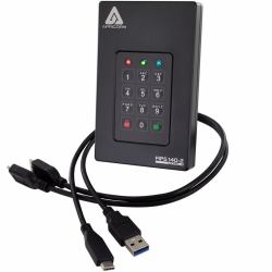 Apricorn Aegis Fortress L3 2 TB Da USB tipo A a USB tipo C 3.2 Gen 1 [3.1 Gen 1] Nero 