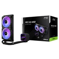 ASRock Pro 240 ARGB AIO Liquid CPU Cooler, 240mm Radiator, Dual 120mm PWM Fans, Addressable RGB, Intel LGA1700/1851 & AMD AM5/AM4 Compatible