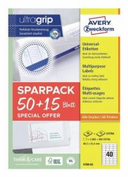 Avery 4780-65 etichetta autoadesiva Rettangolo Permanente Bianco 2600 pz 