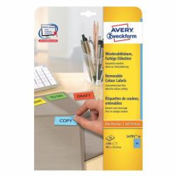 Avery L4791-20 etichetta autoadesiva Rettangolo con angoli arrotondati Rimovibile Blu 1300 pz 