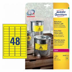 Avery L6103-20 etichetta autoadesiva Rettangolo Permanente Giallo 960 pz 