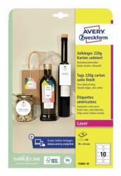 Avery T2002-10 etichetta per corrispondenza Etichetta non adesiva Bianco 