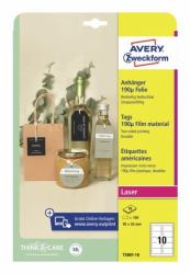 Avery T3001-10 etichetta per corrispondenza Etichetta non adesiva Bianco 