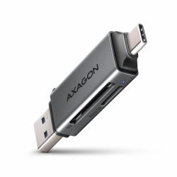 Axagon CRE-DAC USB-C+ USB-A 5 Gbps MINI card reader 2-slot & lun SD/microSD lettore di schede USB 3.0 Type-A/Type-C Grigio 