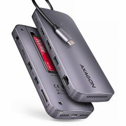 Axagon HMC-12GM2 replicatore di porte e docking station per laptop Cablato USB 3.2 Gen 2 [3.1 Gen 2] Type-C Grigio 
