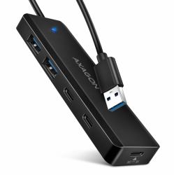 Axagon HUE-C2A hub di interfaccia USB 3.2 Gen 1 [3.1 Gen 1] Type-A 5000 Mbit/s Nero 