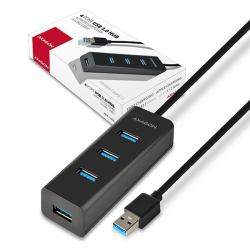 Axagon HUE-S2BL hub di interfaccia USB 3.2 Gen 1 [3.1 Gen 1] Type-A 5000 Mbit/s Nero 