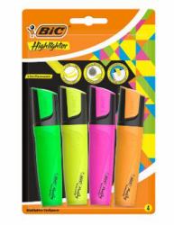 BIC 943652 evidenziatore 4 pz Punta smussata Verde, Arancione, Rosa, Giallo 