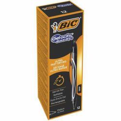 BIC Gel-ocity Quick Dry Nero Penna a sfera retrattile a clip Medio 12 pz 