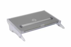 BakkerElkhuizen FlexDesk 640 ComfortRead porta documenti Etilene-vinil acetato [EVA] espanso, Plastica, Acciaio Grigio chiaro, Trasparente 