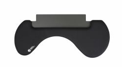 BakkerElkhuizen ErgoSlider Plus poggiapolso Truciolare, Plastica, Poliuretano [PU], Acciaio Nero, Grigio scuro, Giallo 