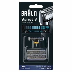 Braun Series 3 Testina di ricambio 31S color argento - Compatibile con i rasoi della Serie 3 