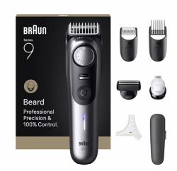 Braun BeardTrimmer 9 BT9520 regolabarba Batteria 52 2 cm Bagnato e secco Nero, Grigio 