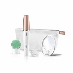 Braun FaceSpa Face Spa Depilatore Donna Epilatore Viso, Accessori Inclusi, Specchio e Pochette, Rivitalizza il Viso, 851V Bianco 
