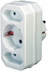 Brennenstuhl Adapter with 2 + 1 sockets adattatore e invertitore Bianco 