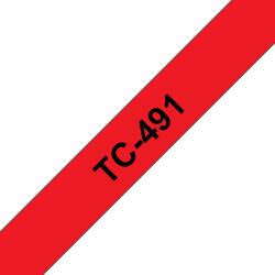 Brother TC-491 nastro per etichettatrice Nero su rosso 