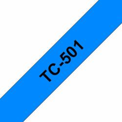 Brother TC-501 nastro per etichettatrice Nero su blu 