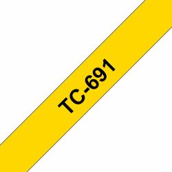 Brother TC-691 nastro per etichettatrice Nero su giallo 