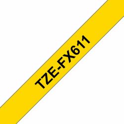 Brother TZE-FX611 nastro per etichettatrice Nero su giallo 