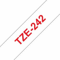 Brother TZE-242 nastro per etichettatrice Rosso su bianco 