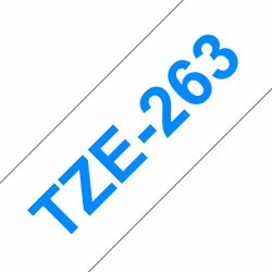Brother TZE-263 nastro per etichettatrice Blu su bianco 