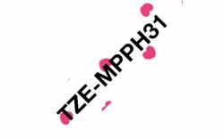 Brother TZE-MPPH31 nastro per etichettatrice Nero su rosa 