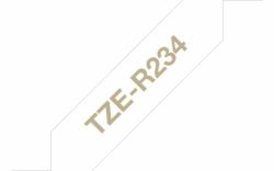 Brother TZE-R234 nastro per etichettatrice Oro su bianco 