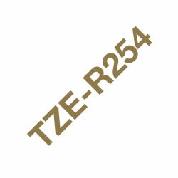 Brother TZE-R254 nastro per etichettatrice Oro su bianco 