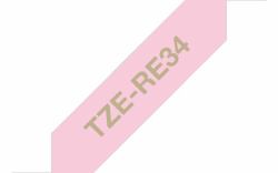 Brother TZE-RE34 nastro per etichettatrice Oro su rosa 