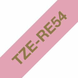 Brother TZE-RE54 nastro per etichettatrice Oro su rosa 