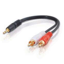 C2G Value Series 3.5mm Stereo Plug/RCA Plug x2 Y-Cable cavo audio 0,15 m 2 x RCA Nero 
