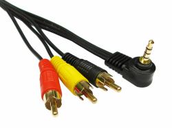 Cables Direct 3.5 mm - 3 RCA 1m cavo audio 3.5mm 3 x RCA Nero 