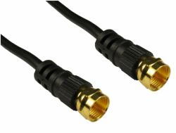 Cables Direct F M/M, 3m cavo coassiale Nero 