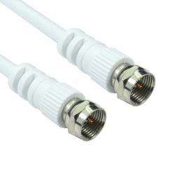 Cables Direct 2FW-15 cavo coassiale 15 m Tipo F Bianco 