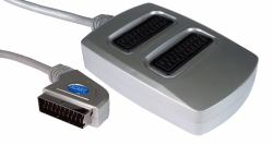 Cables Direct 3 Way SCART Splitter Box Cavo SCART 0,4 m SCART [21-pin] Argento 