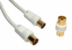 Cables Direct 1.8m cavo coassiale 1,8 m Bianco 