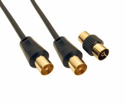 Cables Direct TV Coax 1.8m cavo coassiale 1,8 m Nero 