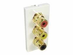 Cables Direct AV-MOD3RCA presa energia 3 x RCA Bianco 